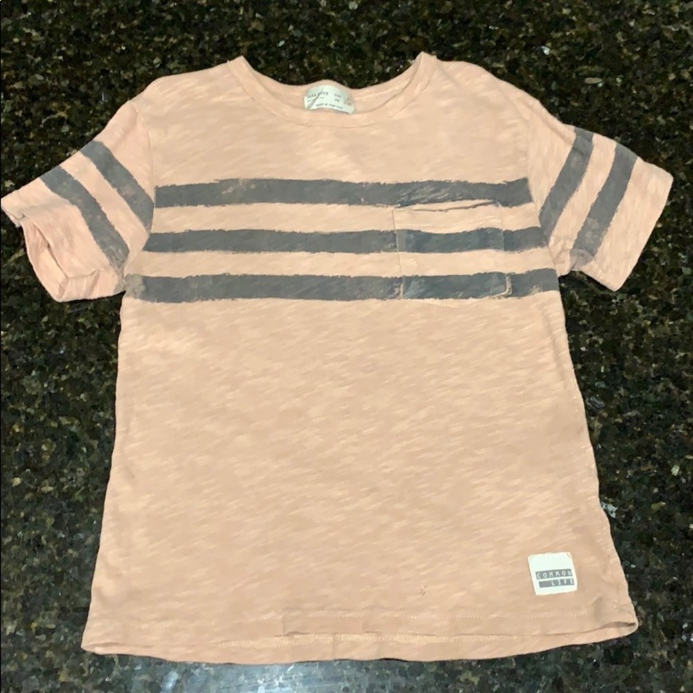 Zara Boys Striped Pocket Tee. Size 6